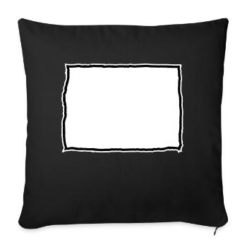 Badge nominatif sous forme de tableau - Housse de coussin décorative 45 x 45 cm - noir - Devant