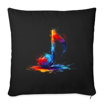 Colorful Music Note Music Musicians - Sofa pillowcase 17,3'' x 17,3'' (45 x 45 cm) - black - Front