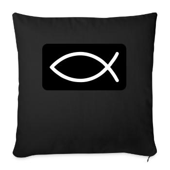 Fish Christian Jesus - Sofa pillowcase 17,3'' x 17,3'' (45 x 45 cm) - black - Front