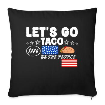 Let's go taco - Sofa pillowcase 17,3'' x 17,3'' (45 x 45 cm) - black - Front