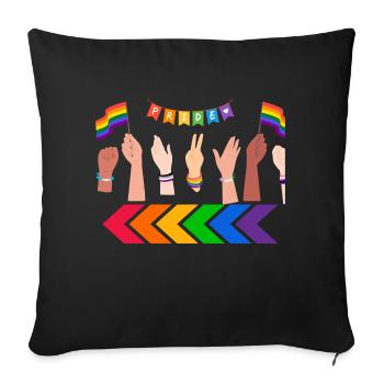 Doigt de fierté - Housse de coussin décorative 45 x 45 cm - noir - Devant