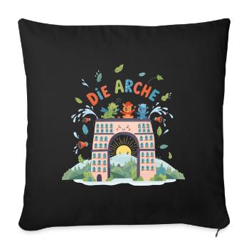 Die Arche der Freude - Sofakissenbezug 45 x 45 cm - Schwarz - Vorne