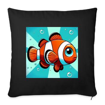 Clownfish - Sofa pillowcase 17,3'' x 17,3'' (45 x 45 cm) - black - Front