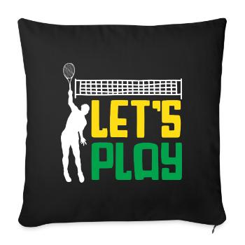 Joueur de tennis Jouons au tennis - Housse de coussin décorative 45 x 45 cm - noir - Devant