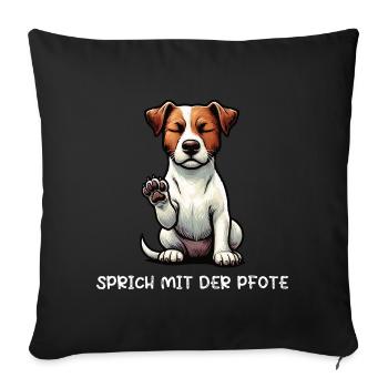 Talk to the paw Jack Russel terrier Jackie - Sofa pillowcase 17,3'' x 17,3'' (45 x 45 cm) - black - Front
