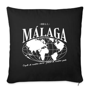Malaga World Map Vintage Design - Sofa pillowcase 17,3'' x 17,3'' (45 x 45 cm) - black - Front
