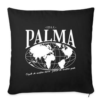 Carte du monde Palma Design - Housse de coussin décorative 45 x 45 cm - noir - Devant