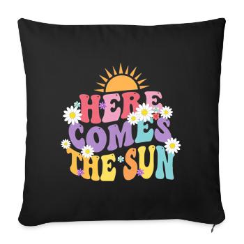 HERE COMES THE SUN Sun & Flowers Trend - Sofa pillowcase 17,3'' x 17,3'' (45 x 45 cm) - black - Front