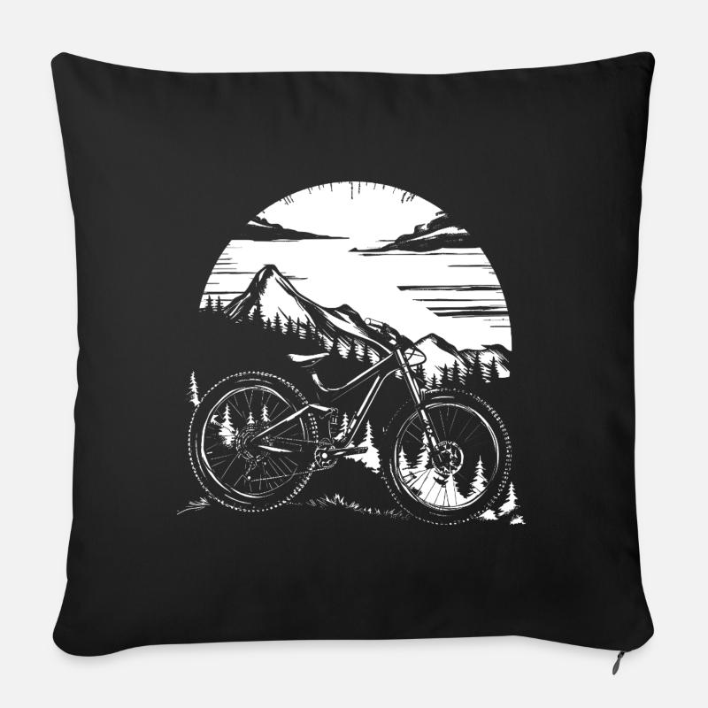 Mountainbike - Sofakissenbezug 45 x 45 cm - Schwarz