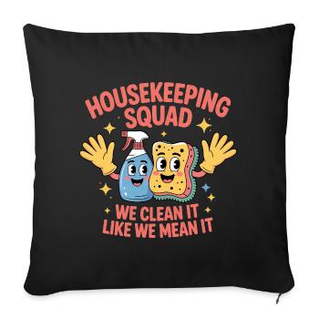Funny Cleaning Design - Sofa pillowcase 17,3'' x 17,3'' (45 x 45 cm) - black - Front