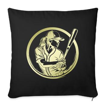 Baseball Silhouette - Housse de coussin décorative 45 x 45 cm - noir - Devant