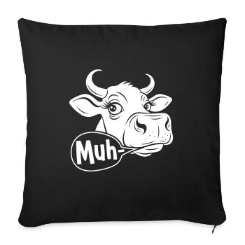 Moo Cow Cartoon Saying - Sofa pillowcase 17,3'' x 17,3'' (45 x 45 cm) - black - Front