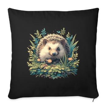 Igel - Sofakissenbezug 45 x 45 cm - Schwarz - Vorne
