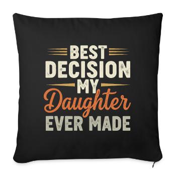Beau-fils, humour rétro et drôle pour la famille - Housse de coussin décorative 45 x 45 cm - noir - Devant