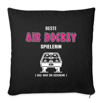 Best Air Hockey Player Air Hockey Women - Sofa pillowcase 17,3'' x 17,3'' (45 x 45 cm) - black - Front