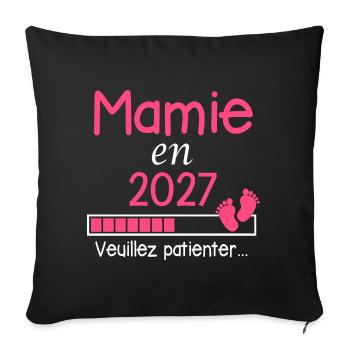 Grandma in 2027 Gift Grandmother Future - Sofa pillowcase 17,3'' x 17,3'' (45 x 45 cm) - black - Front