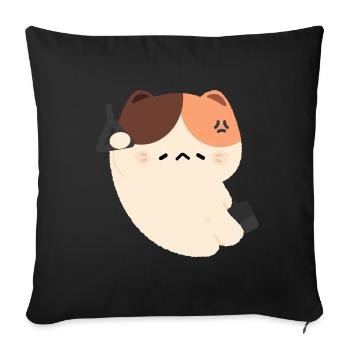 Tired Cat Commute - Sofa pillowcase 17,3'' x 17,3'' (45 x 45 cm) - black - Front