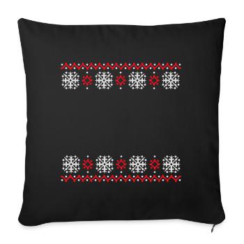 Ugly Sweater Christmas Pattern Snowflakes Cool - Sofa pillowcase 17,3'' x 17,3'' (45 x 45 cm) - black - Front