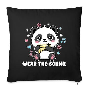 Wear The Sound – Kawaii Melodious Panda - Sofakissenbezug 45 x 45 cm - Schwarz - Vorne