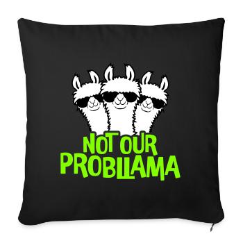 Not our Problama 3 Lamas Freunde Team Sonnenbrille - Sofakissenbezug 45 x 45 cm - Schwarz - Vorne