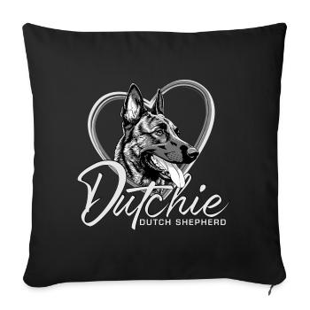 Dutch Shepherd Dog - Sofa pillowcase 17,3'' x 17,3'' (45 x 45 cm) - black - Front