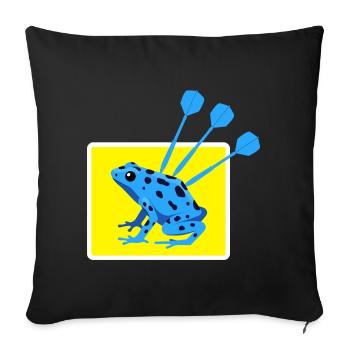 Funny DARTS and DART FROG design - Sofa pillowcase 17,3'' x 17,3'' (45 x 45 cm) - black - Front