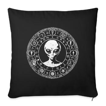 Chemise Alien Cosmic Symbols Mystical Design - Housse de coussin décorative 45 x 45 cm - noir - Devant