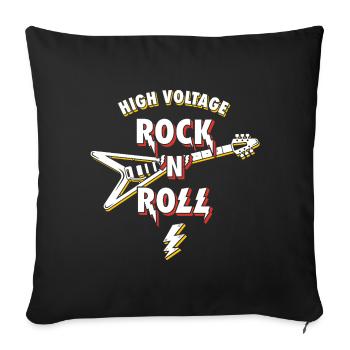 High Voltage Rock N Roll Guitar - Sofa pillowcase 17,3'' x 17,3'' (45 x 45 cm) - black - Front