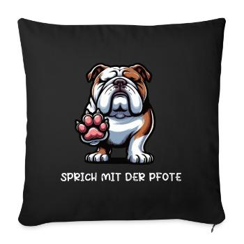 Speak with the paw English Bulldog Bully - Sofa pillowcase 17,3'' x 17,3'' (45 x 45 cm) - black - Front