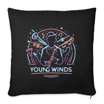 Neon Jazz Jeunes Vents - Housse de coussin décorative 45 x 45 cm - noir - Devant