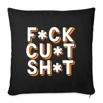 Gros mots censurés - Housse de coussin décorative 45 x 45 cm - noir - Devant