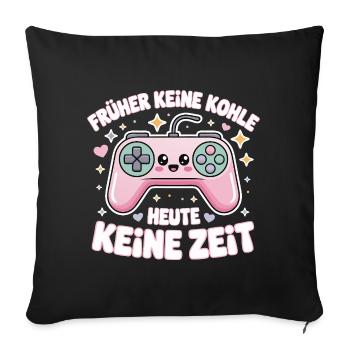 Motif de slogan rétro GamePad Design - Housse de coussin décorative 45 x 45 cm - noir - Devant