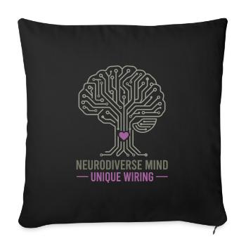 NEURODIVERSE MIND Unique Wiring Awareness  - Housse de coussin décorative 45 x 45 cm - noir - Devant