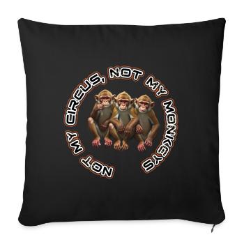 Not My Monkey Trio - Sofa pillowcase 17,3'' x 17,3'' (45 x 45 cm) - black - Front