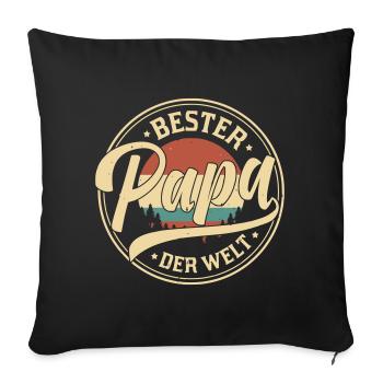 Bester Papa der Welt: Geschenk Vatertag  - Sofakissenbezug 45 x 45 cm - Schwarz - Vorne