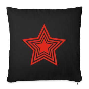 étoile rouge infinie - Housse de coussin décorative 45 x 45 cm - noir - Devant