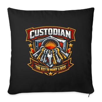 Concierge – La clé de nombreuses vies (Lusti - Housse de coussin décorative 45 x 45 cm - noir - Devant