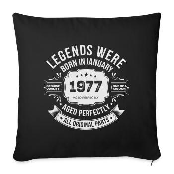 Millésime 1977 Anniversaire 1977 Limited Edition - Housse de coussin décorative 45 x 45 cm - noir - Devant