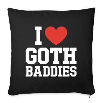 I Love Gothic Baddies - Sofa pillowcase 17,3'' x 17,3'' (45 x 45 cm) - black - Front