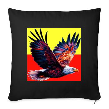 eagle - Sofa pillowcase 17,3'' x 17,3'' (45 x 45 cm) - black - Front