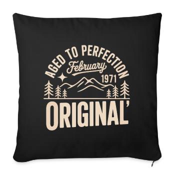 février 1971 – Légende des sommets et montagnes - Housse de coussin décorative 45 x 45 cm - noir - Devant