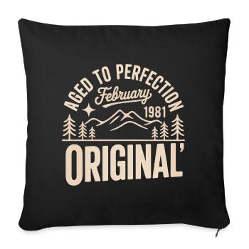 février 1981 – Légende des sommets et montagnes - Housse de coussin décorative 45 x 45 cm - noir - Devant