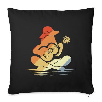 Female Ukulele Graphic - Sofa pillowcase 17,3'' x 17,3'' (45 x 45 cm) - black - Front