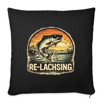 Fishing Gift Man Angler Dad Re Salmon - Sofa pillowcase 17,3'' x 17,3'' (45 x 45 cm) - black - Front