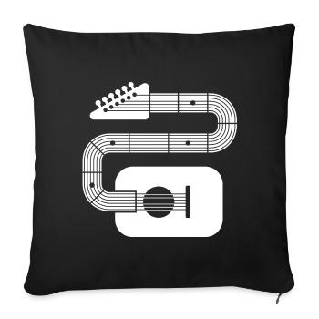 Guitare à forme abstraite - Housse de coussin décorative 45 x 45 cm - noir - Devant