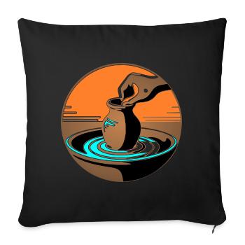 Zen Pottery Master - Blue Edition - Sofa pillowcase 17,3'' x 17,3'' (45 x 45 cm) - black - Front