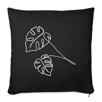 Monstera - Sofa pillowcase 17,3'' x 17,3'' (45 x 45 cm) - black - Front