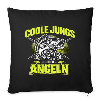 Cadeau de pêche pour la pêche et la marche des gars cool - Housse de coussin décorative 45 x 45 cm - noir - Devant
