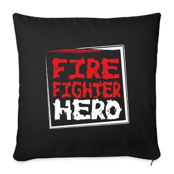 POMPIER-HÉROS - Housse de coussin décorative 45 x 45 cm - noir - Devant