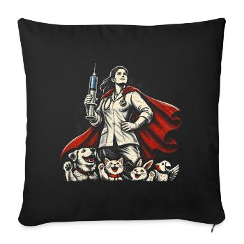 Veterinarian Veterinarian - Sofa pillowcase 17,3'' x 17,3'' (45 x 45 cm) - black - Front